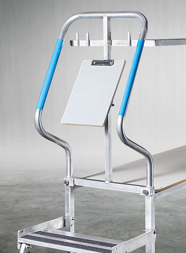 Produktabbildung eines Kommissionierwagen aus Aluminium, Projektwagen, Griffergonomie - Detailansicht