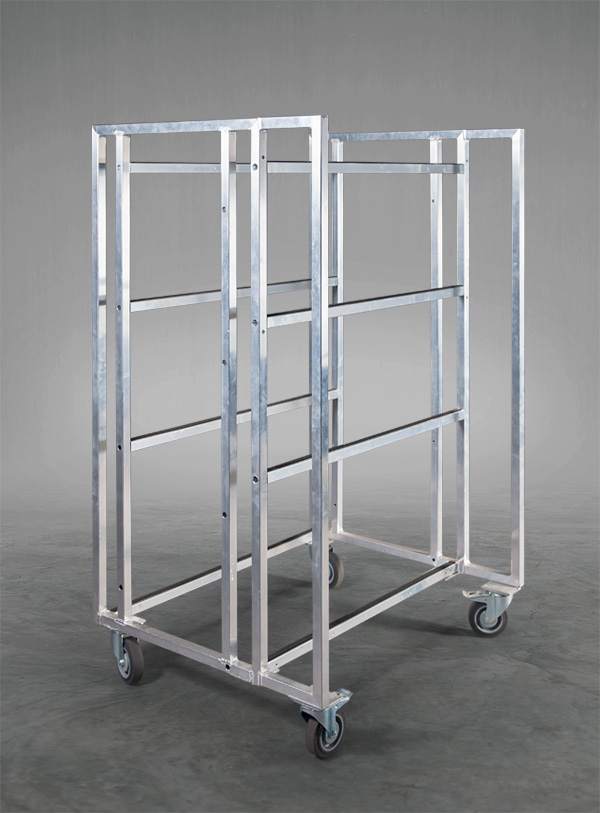 Produktabbildung eines Kommissionierwagen aus Aluminium, Werkstattwagen für Zuschnitte