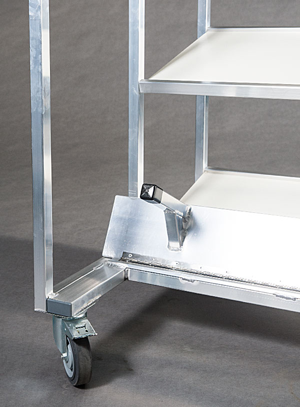 Kommissionierwagen aus Aluminium, Drogerieprodukte - Detailansicht