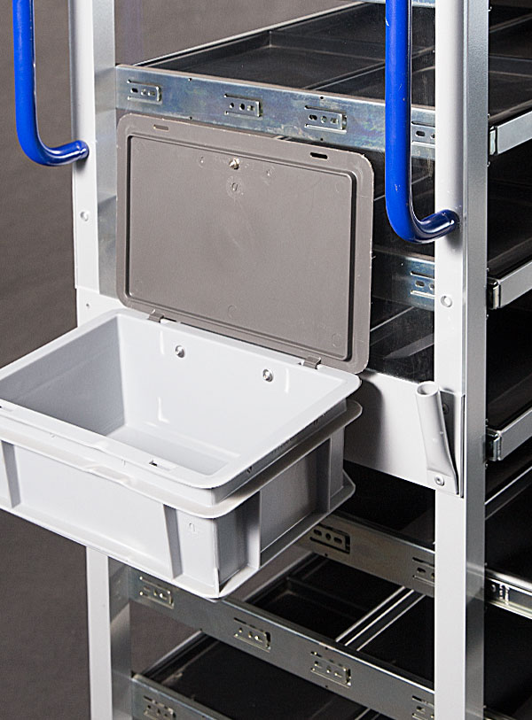 Kommissionierwagen aus Aluminium, Sammlerbedarf - Detailansicht