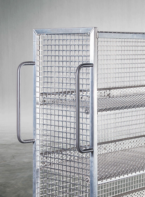 Kommissionierwagen aus Aluminium, für den Versandhandel - Detailansicht