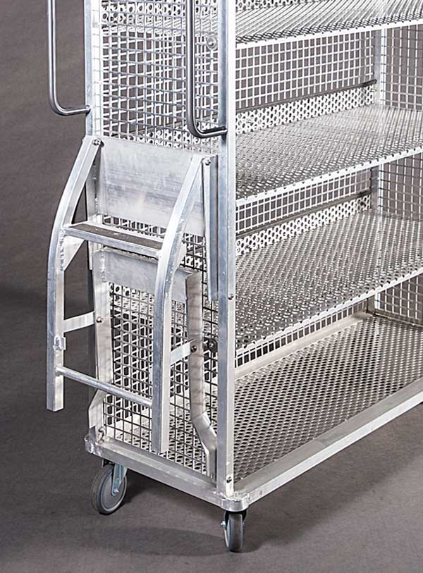 Kommissionierwagen aus Aluminium, für den Versandhandel - Detailansicht