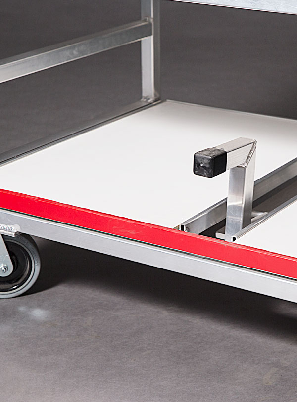 Kommissionierwagen aus Aluminium, B2B, für den Textilversandhandel - Detailansicht