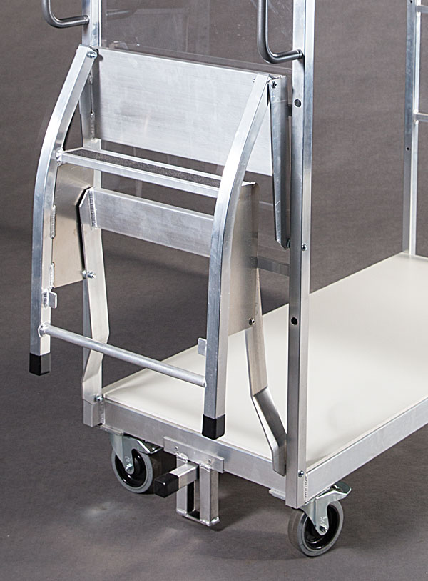 Kommissionierwagen aus Aluminium, Transportwagen Hängeware in der Textilbranche - Detailansicht