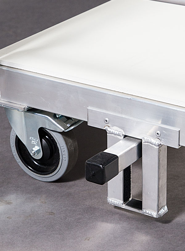 Kommissionierwagen aus Aluminium, Transportwagen Hängeware in der Textilbranche - Detailansicht