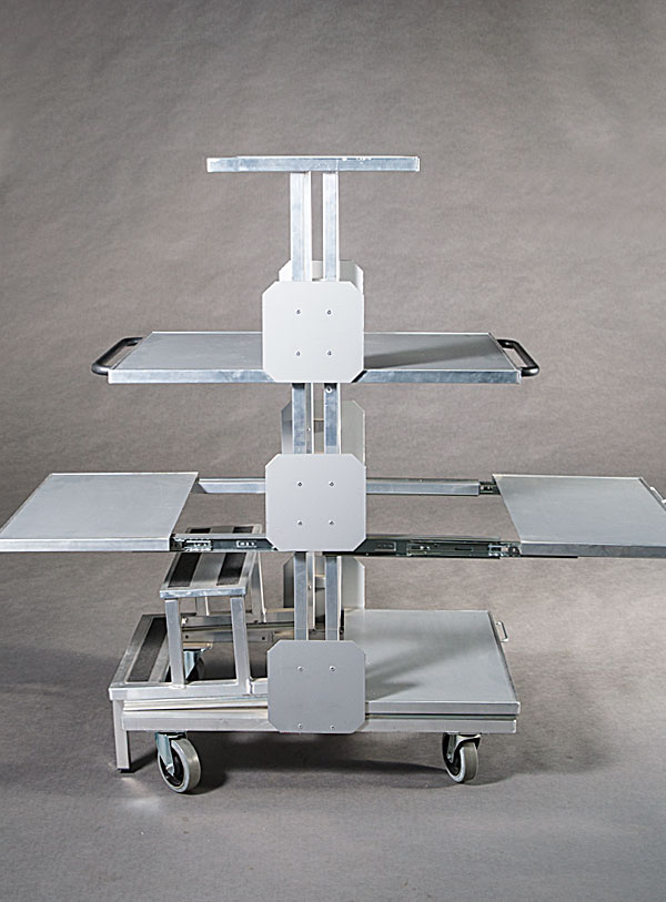 Kommissionierwagen aus Aluminium, für schmale Gänge, Studie - Detailansicht