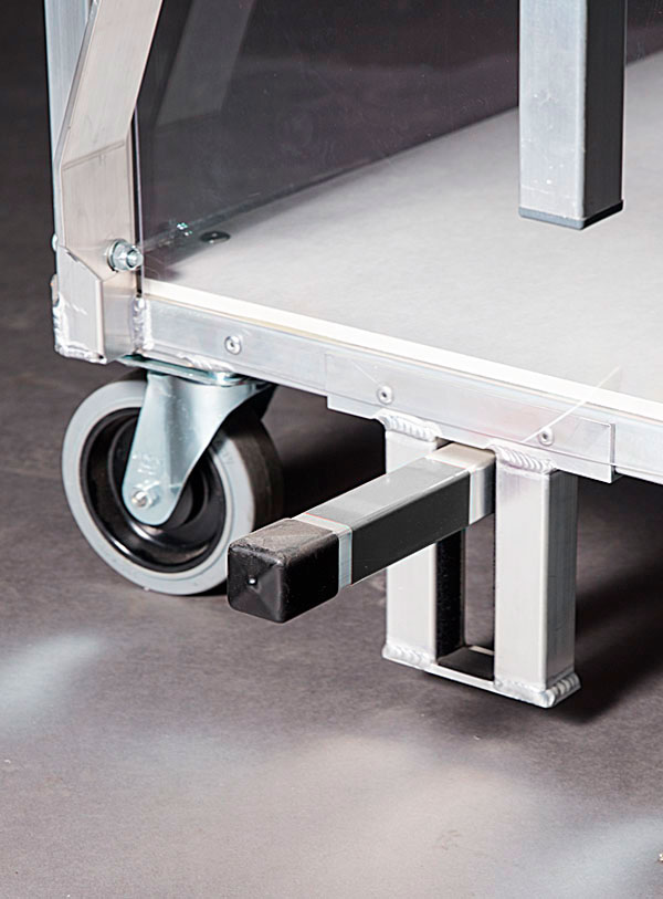 Kommissionierwagen aus Aluminium, Spielwarenversand - Detailansicht