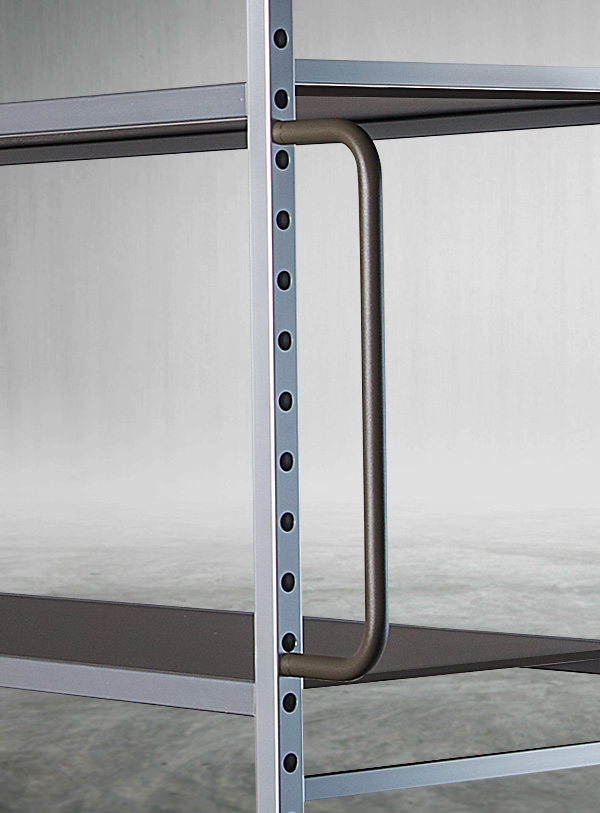 Kommissionierwagen aus Aluminium, Grundmodell L1650 - Detailansicht